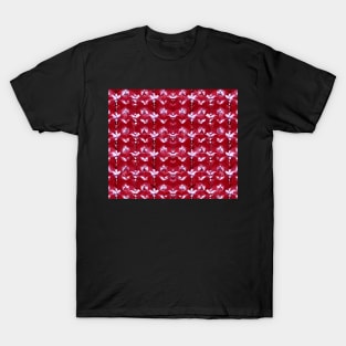 Crimson Aesthetic Repeating Abstract Pattern T-Shirt